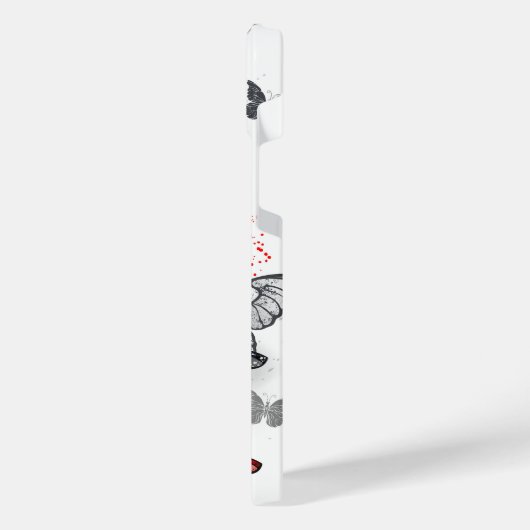 Flying Black en Red Morpho Vlinders iPhone Hoesje (Linkerkant)