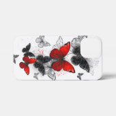 Flying Black en Red Morpho Vlinders iPhone Hoesje (Achterkant horizontaal)