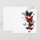 Flying Black en Red Morpho Vlinders Kaart (Voorkant / Achterkant)