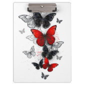 Flying Black en Red Morpho Vlinders Klembord (Voorkant)