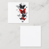 Flying Black en Red Morpho Vlinders Kortingskaartje (Voorkant / Achterkant)