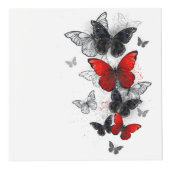 Flying Black en Red Morpho Vlinders Kubus (Voorkant)