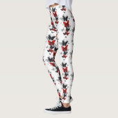 Flying Black en Red Morpho Vlinders Leggings (Links)