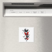 Flying Black en Red Morpho Vlinders Magneet (Insitu (Vaatwasser))