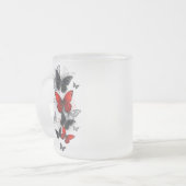 Flying Black en Red Morpho Vlinders Matglas Koffiemok (Voorkant links)