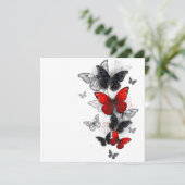 Flying Black en Red Morpho Vlinders Menu (Staand voorkant)