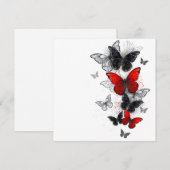 Flying Black en Red Morpho Vlinders Menu (Voorkant / Achterkant)