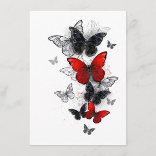 Flying Black en Red Morpho Vlinders Menu
