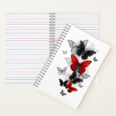 Flying Black en Red Morpho Vlinders Notitieboek (Binnen)