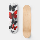 Flying Black en Red Morpho Vlinders Persoonlijk Skateboard (Voorkant)