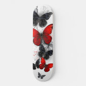 Flying Black en Red Morpho Vlinders Persoonlijk Skateboard (Voorkant)