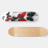 Flying Black en Red Morpho Vlinders Persoonlijk Skateboard (Horizontaal)