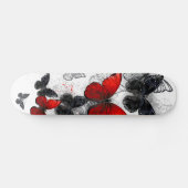 Flying Black en Red Morpho Vlinders Persoonlijk Skateboard (Horizontaal)
