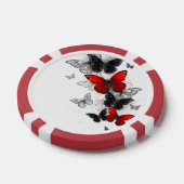 Flying Black en Red Morpho Vlinders Poker Chips (Enkel)