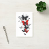 Flying Black en Red Morpho Vlinders Post-it® Notes (Kantoor)