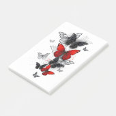 Flying Black en Red Morpho Vlinders Post-it® Notes (Schuin)