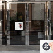 Flying Black en Red Morpho Vlinders Raamsticker (Kantoordeur)