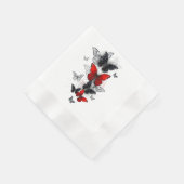 Flying Black en Red Morpho Vlinders Servet (Hoek)