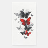 Flying Black en Red Morpho Vlinders Servet (Voorkant)