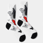 Flying Black en Red Morpho Vlinders Sokken (Rechts)