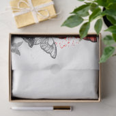 Flying Black en Red Morpho Vlinders Tissuepapier (Geschenk)