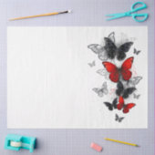 Flying Black en Red Morpho Vlinders Tissuepapier (Craft)