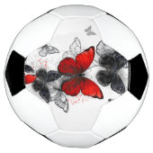 Flying Black en Red Morpho Vlinders Voetbal (Gedraaid)
