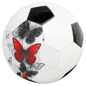 Flying Black en Red Morpho Vlinders Voetbal (Drie kwart)