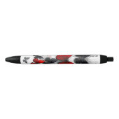 Flying Black en Red Morpho Vlinders Zwarte Inkt Pen (Voorkant)