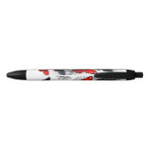 Flying Black en Red Morpho Vlinders Zwarte Inkt Pen (Achterkant)