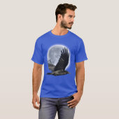 Flying Black Raven and Full Moon T-Shirt (Voorkant volledig)