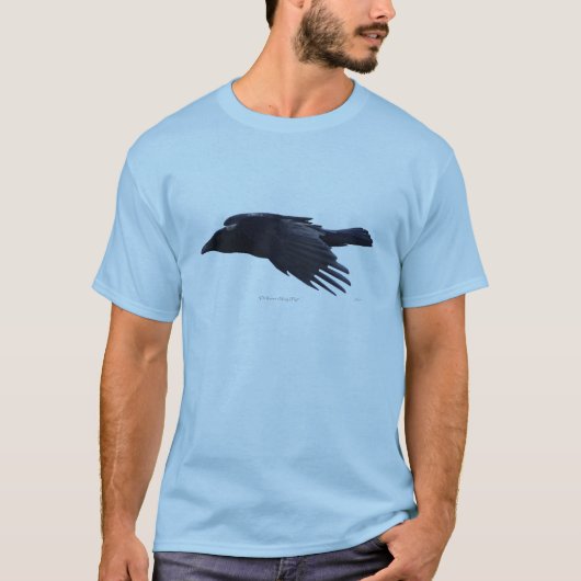 Flying Black Raven Birdlover's T-shirt (Voorkant)