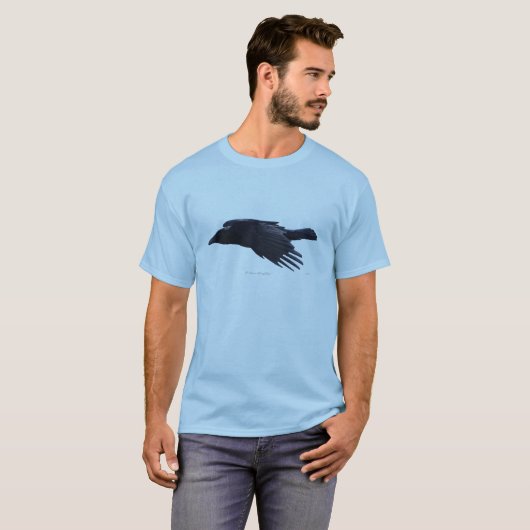 Flying Black Raven Birdlover's T-shirt (Voorkant volledig)