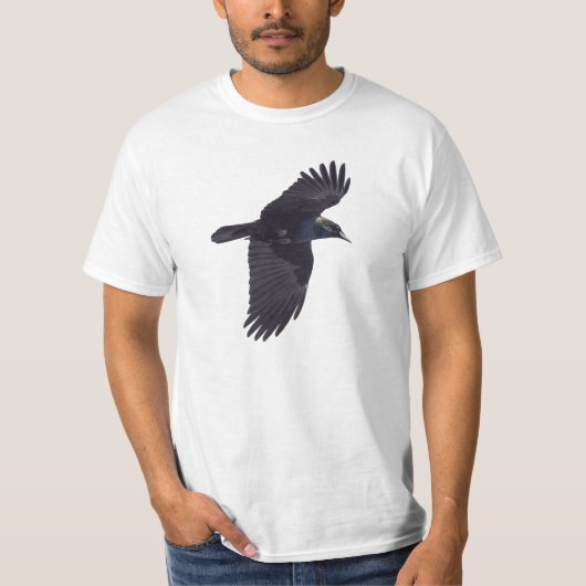Flying Black Raven Gothic, Haida, Wildlife T-shirt (Voorkant)