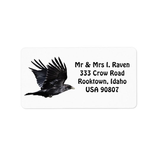 Flying Black Raven Photo Labels (Voorkant)