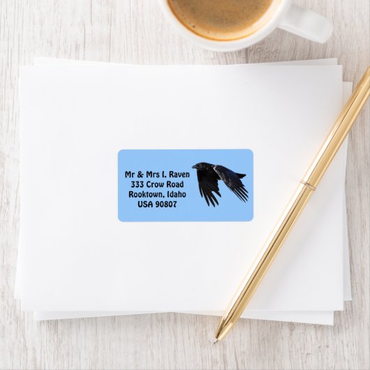 Flying Black Raven Photo Labels 6 (Insitu)