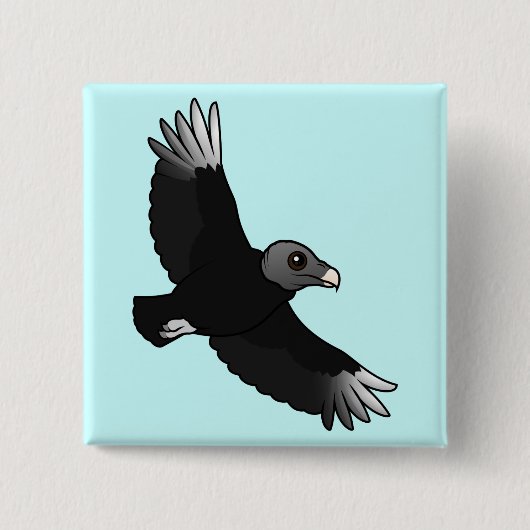 Flying Black Vulture Vierkante Button 5,1 Cm (Voorkant)