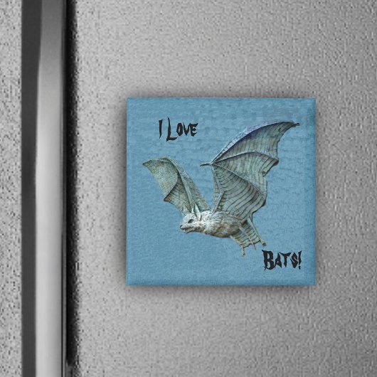 Flying Blue Bat Relief Magnet