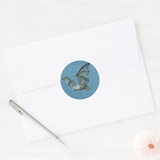 Flying Blue Bat Relief Stickers (Envelop)