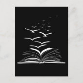 Flying Book Birds Library Bookworm Inspiration Briefkaart (Voorkant)
