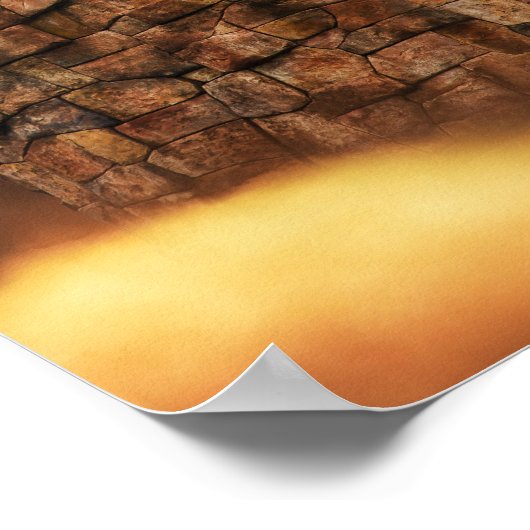 Flying Bronze Dragon Fantasy Sky Poster (Hoek)