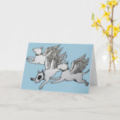 Flying Bull Terriers Kaart (Gele Bloem)