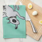 Flying Bull Terriers Tea Towel Theedoek (Quarter Fold)