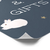 Flying Bunny Baby shower Books & Gifts Sign Poster (Hoek)