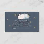 Flying Bunny Navy Baby shower Luier Raffle Ticket Informatiekaartje (Voorkant)