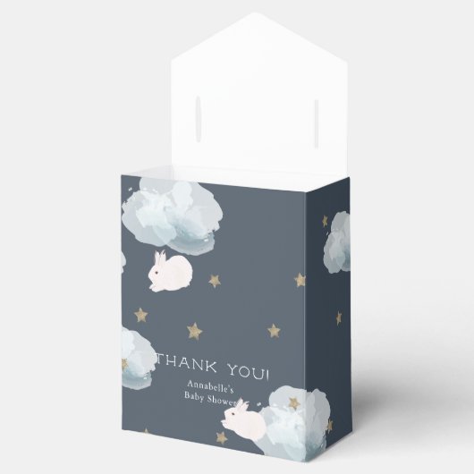 Flying Bunny Star & Cloud Baby shower geschenkdoos Bedankdoosjes (Geopend)