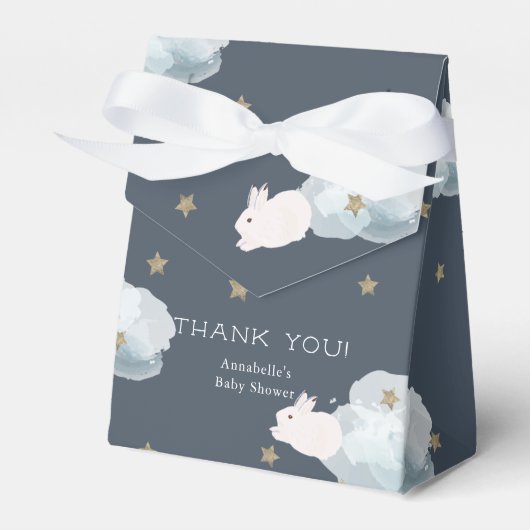 Flying Bunny Star & Cloud Baby shower geschenkdoos Bedankdoosjes (Voorkant Zijde)