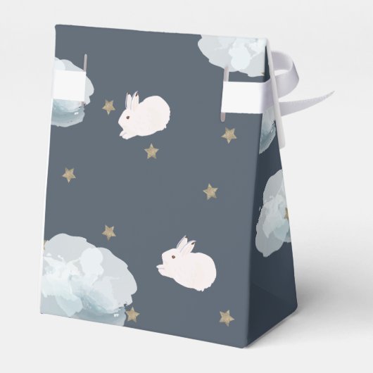 Flying Bunny Star & Cloud Baby shower geschenkdoos Bedankdoosjes (Achterkant)