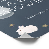 Flying Bunny Stars Clouds Baby shower Welcome Sign Poster (Hoek)