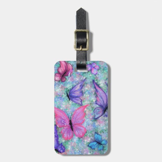 Flying Butterflies Bagagelabel (Voorkant verticaal)